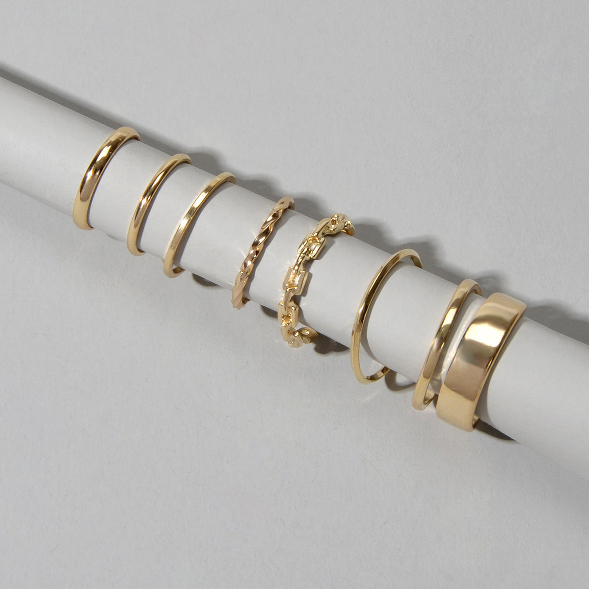 7 pcs Minimalist Gold Silver Stackable Multiple Knuckle Finger Trendy Rings Set-0