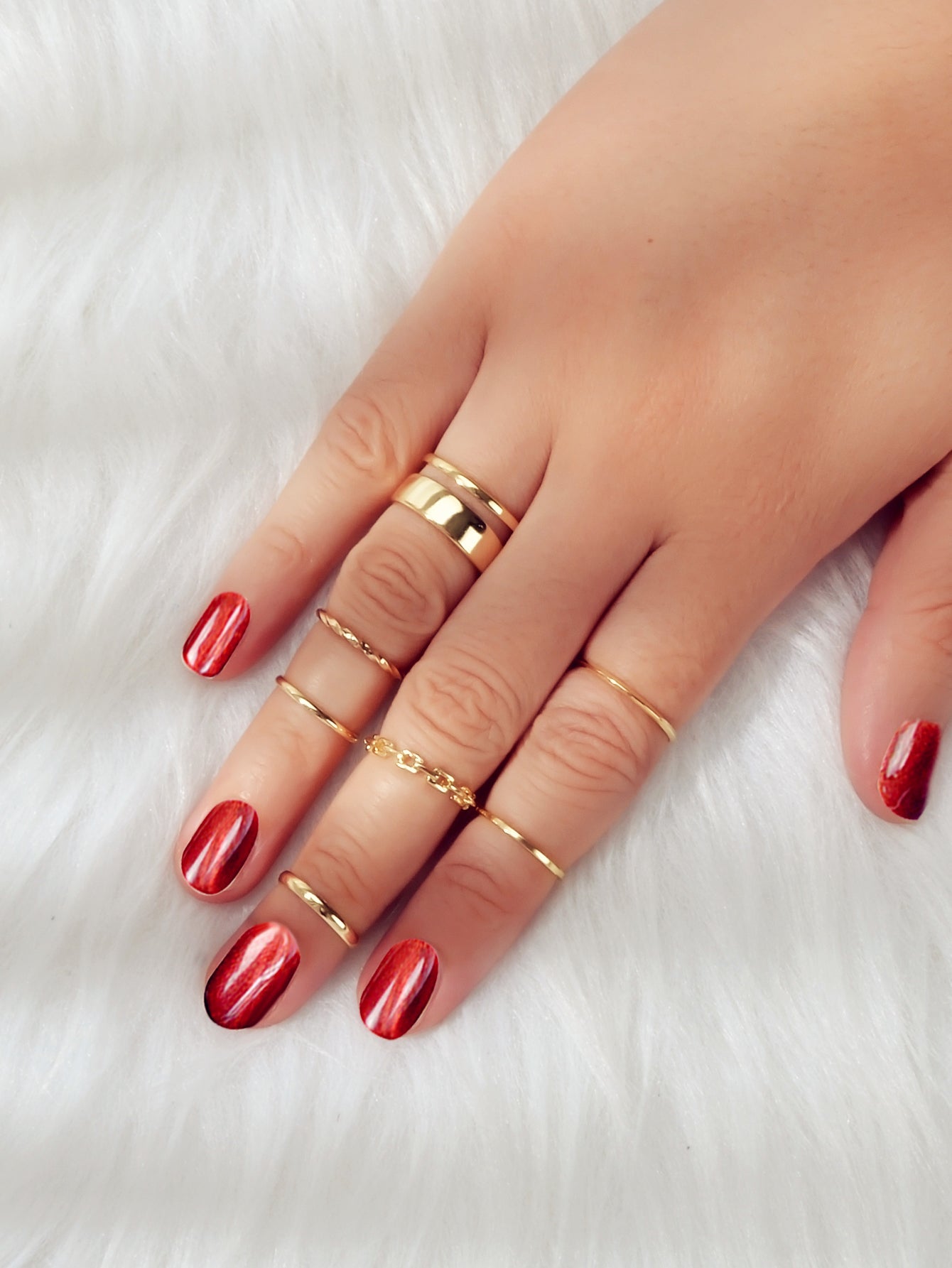 7 pcs Minimalist Gold Silver Stackable Multiple Knuckle Finger Trendy Rings Set-1