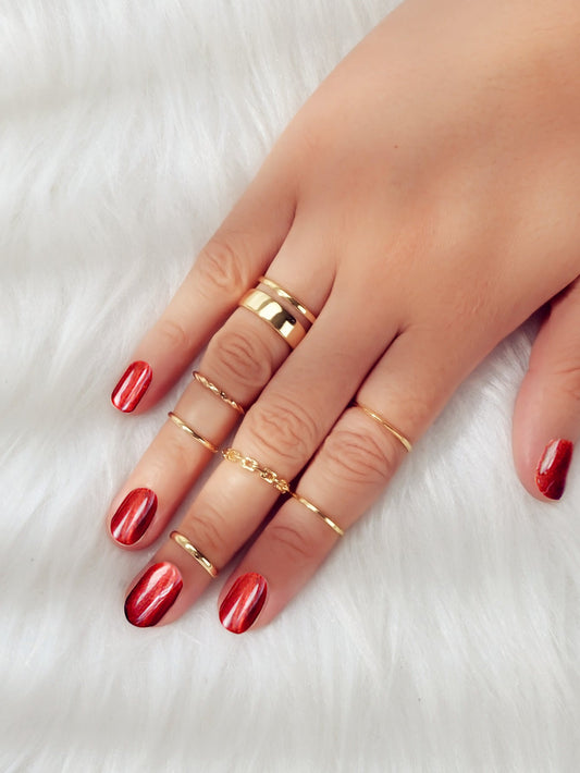7 pcs Minimalist Gold Silver Stackable Multiple Knuckle Finger Trendy Rings Set-1
